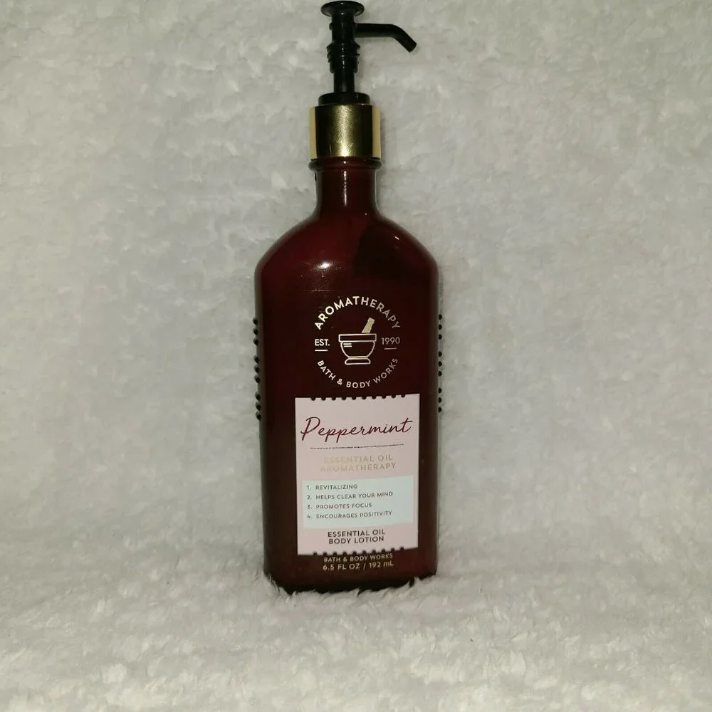 Bath And Body Works Peppermint Essential Oil Aromatherapy Body Lotion 6.5 Fl Oz - Picture 1 of 5